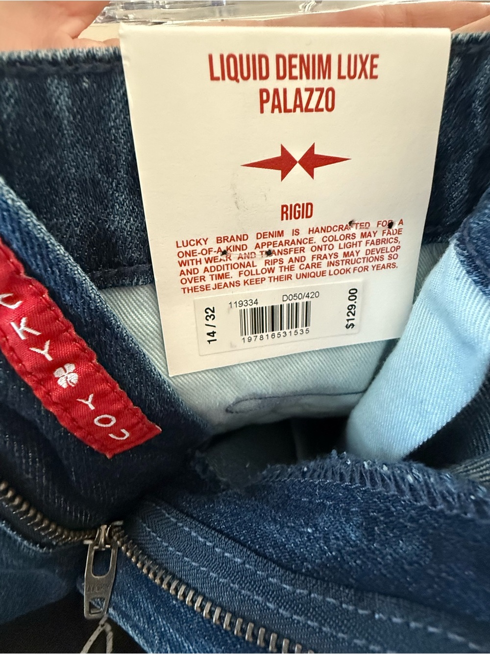 Lucky Brand Dark Indigo Palazzo Jeans